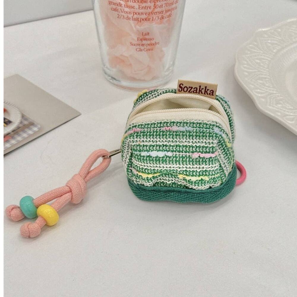Green Earbuds Pouch Lanyard